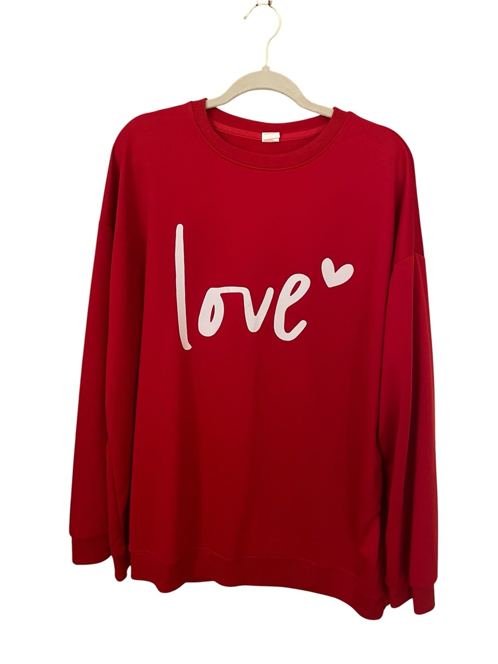 Red "Love" Graphic Sweatshirt - NWOT